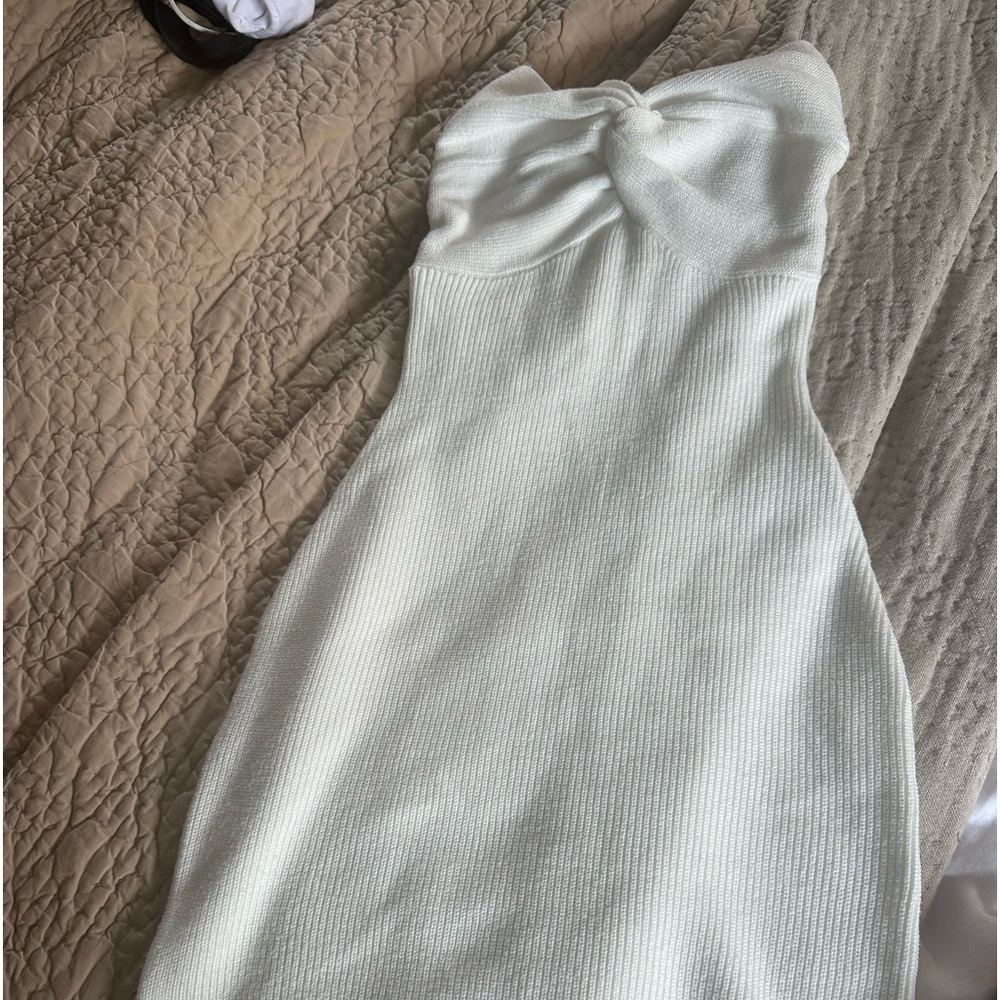 White strapless tube dress